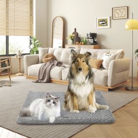 Premium Plush Dog Bed With Removable Washable Cover - All-Season Anti-Slip Pet Mat For Dogs & Cats, Indoor Outdoor Use In Crate, Kennel & Home - (Option: Gray)
