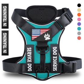 Reflective Breathable Solid Color Polyester Dog Strap (Option: Green-M)
